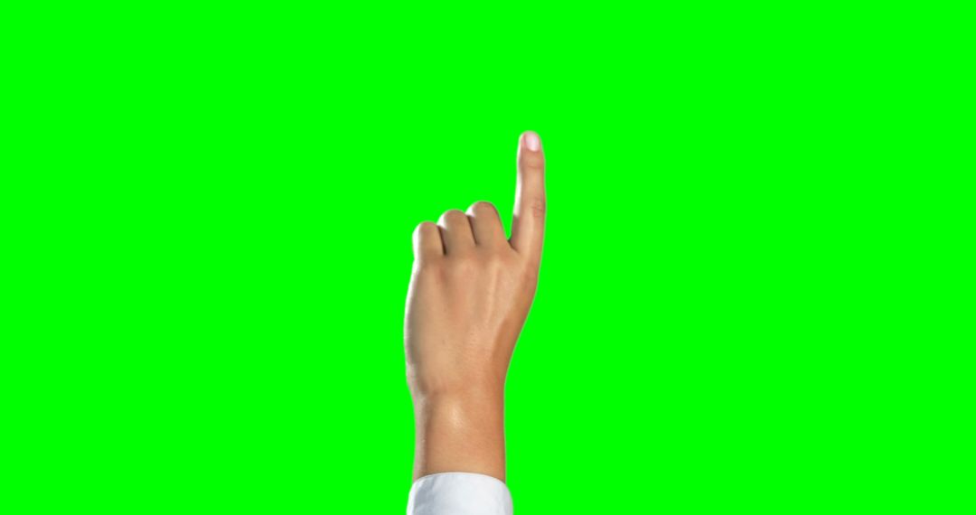 Hand Pointing Finger Upwards on Green Screen Background - Free Images, Stock Photos and Pictures on Pikwizard.com