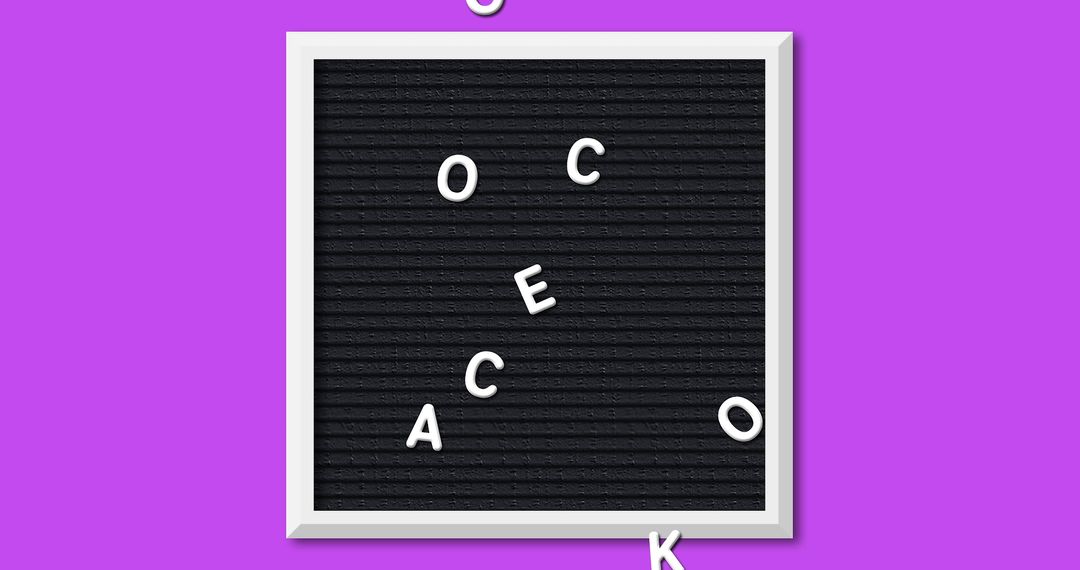 Scattered Letters on Board with Violet Background