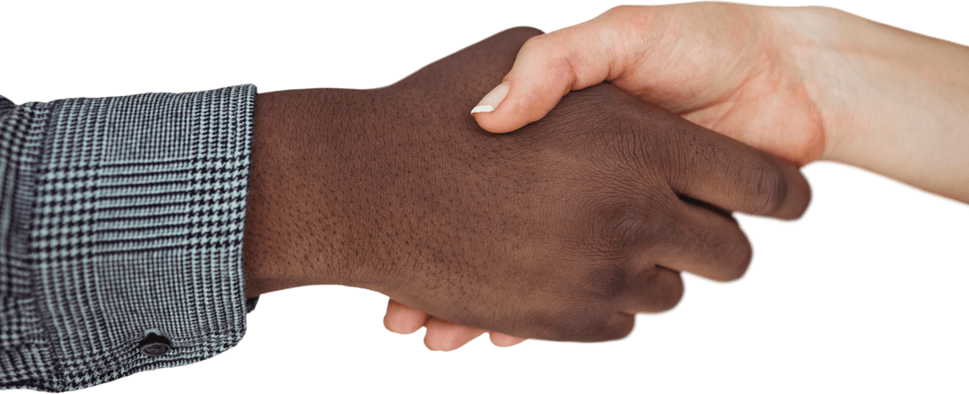 Transparent Sign of Business Agreement Shaking Hands