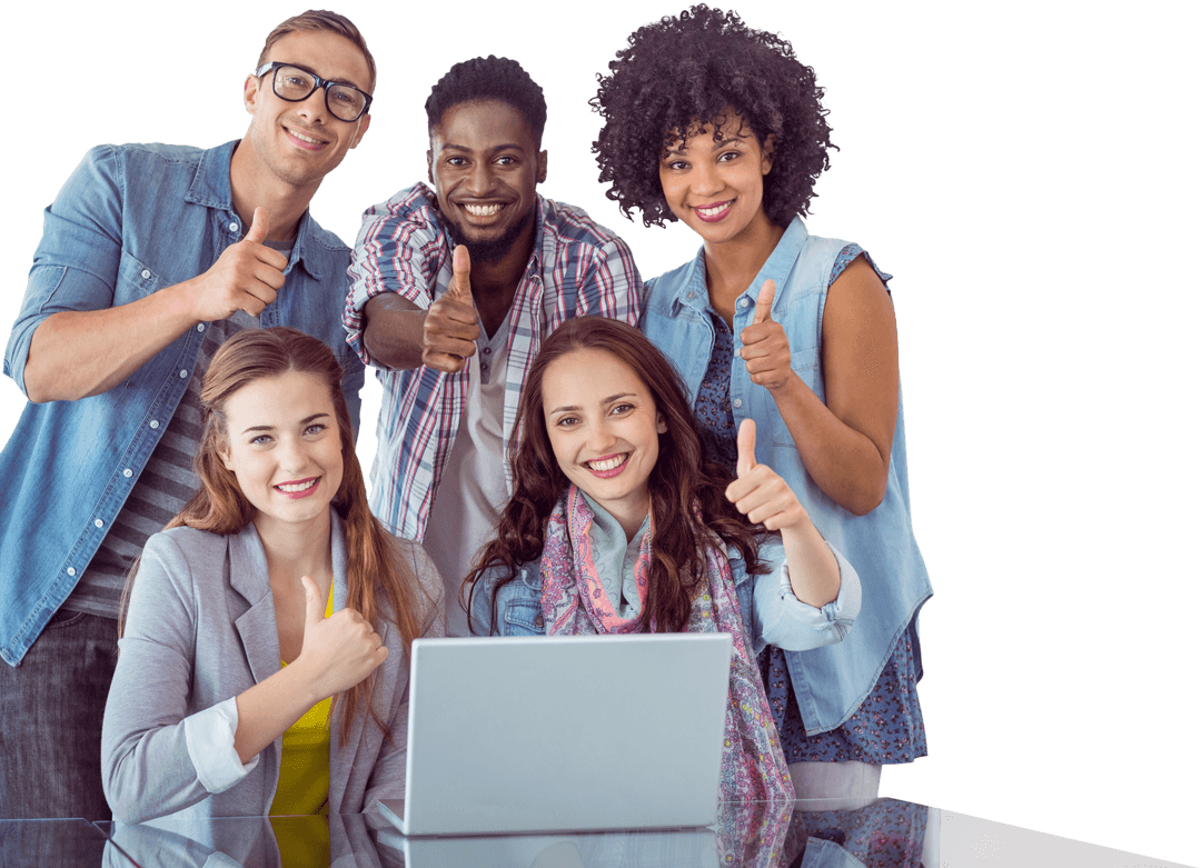 Diverse Fashion Students Collaborating for Project, Transparent Background