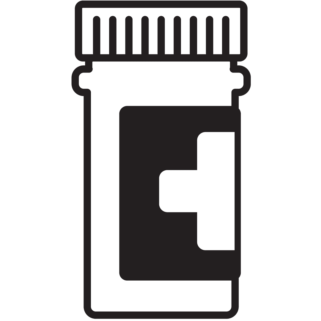 Medicine Box with Cross Symbol on Transparent Background
