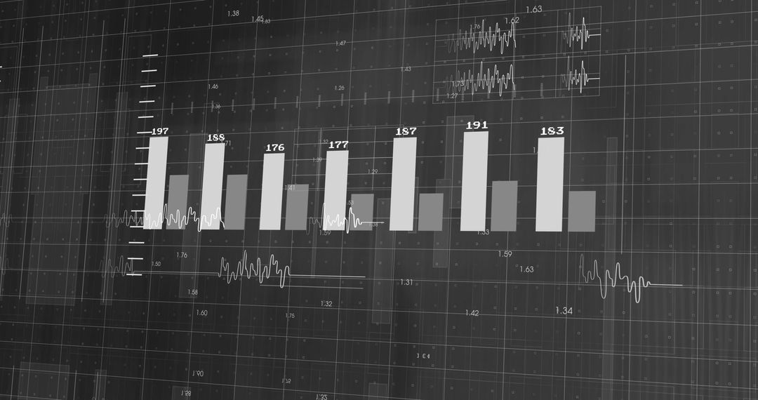 Digital Financial Data Panels in Monochrome Style