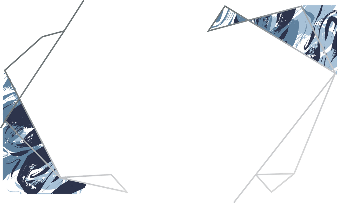 Transparent Abstract Polygonal Frame with Blue Marble Insets