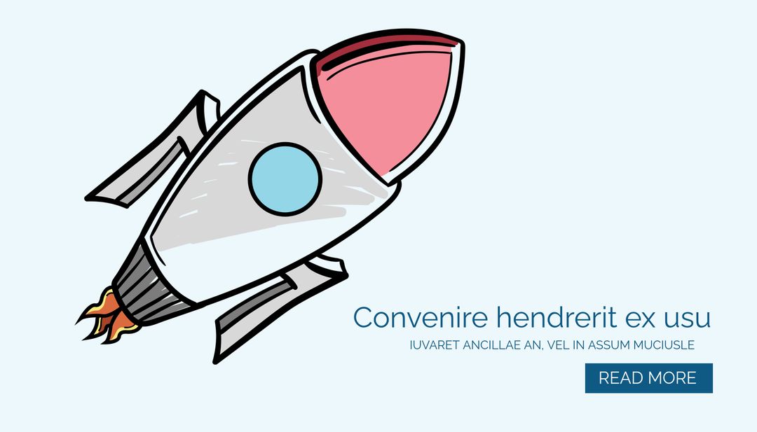 Cartoon rocket illustrates innovation and progress
