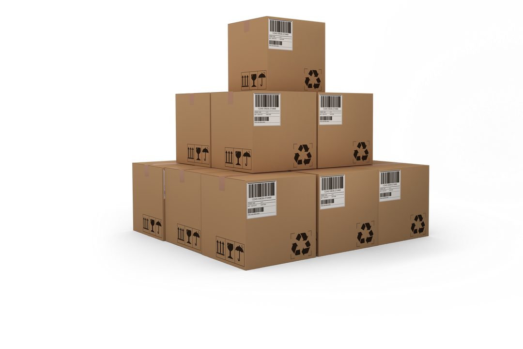 Transparent Stack of Cardboard Boxes with Shipping Labels PNG - Download Free Stock Images Pikwizard.com