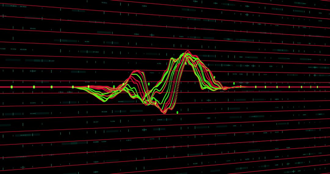 Dynamic Financial Market Chart on Digital Grid