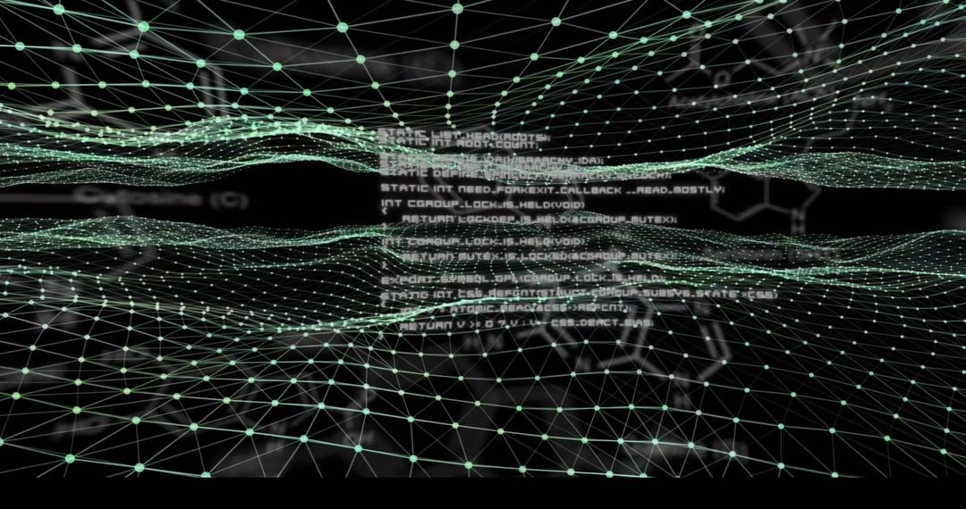Futuristic Digital Network Grid with Streaming Data