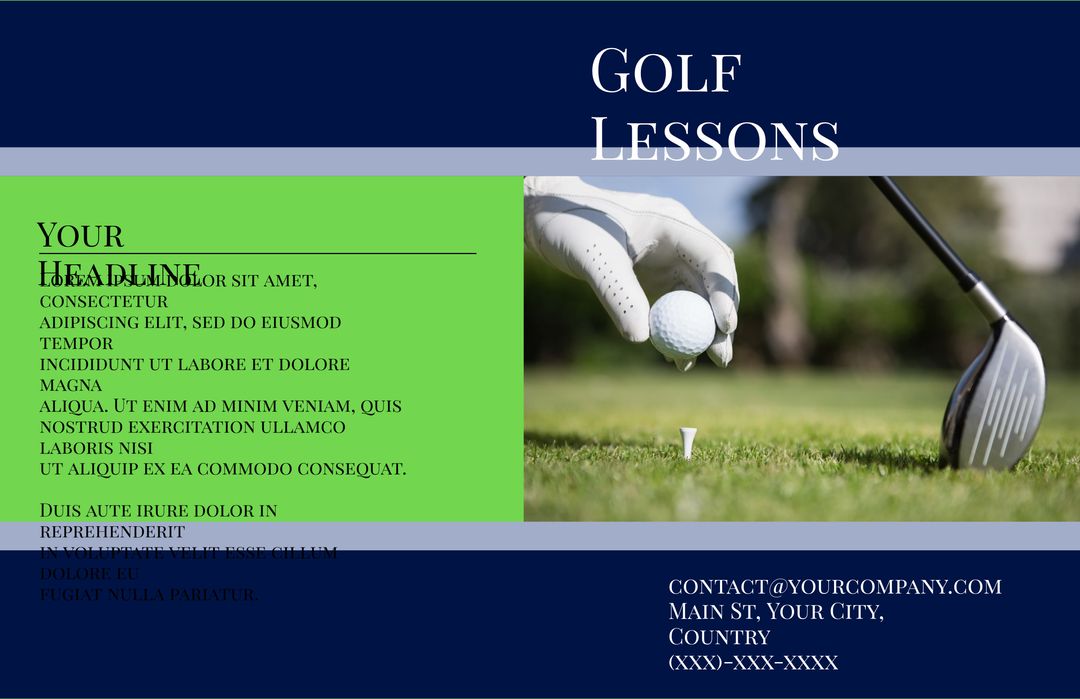 Precision in Golf Lessons with Striking Ball and Club - Download Free Stock Templates Pikwizard.com