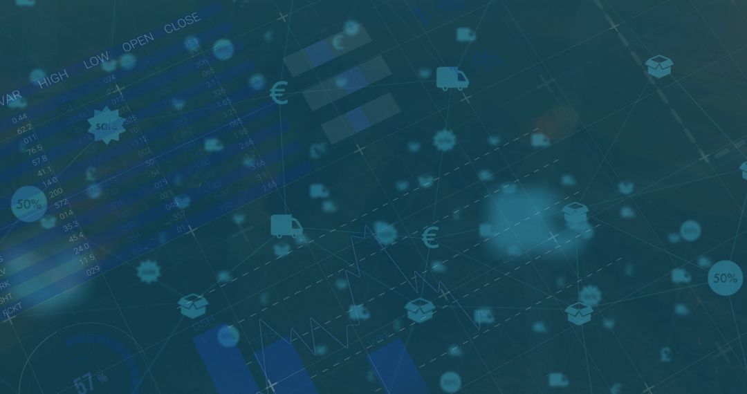 Digital Innovation Dashboard with Data Nodes and Analytics Graphics