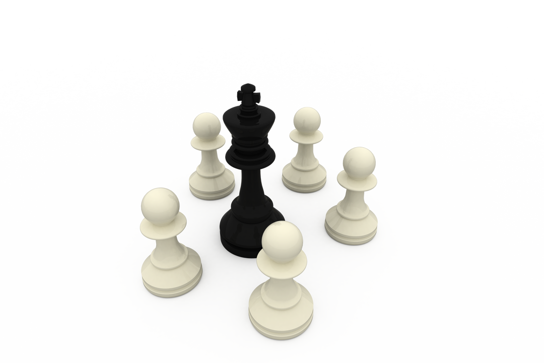 Transparent Chess Strategy: Black King Surrounded by White Pawns - Download Free Stock Images Pikwizard.com