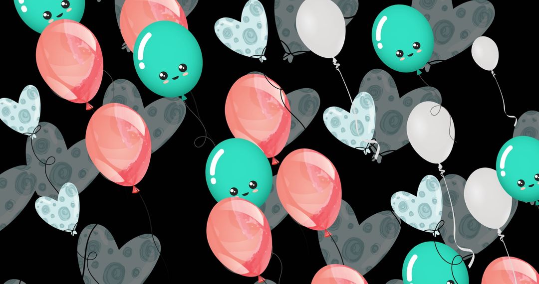 Vibrant Festive Balloons with Playful Expressions