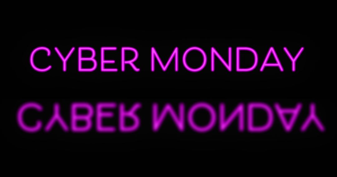 Neon Cyber Monday Text on Black Background
