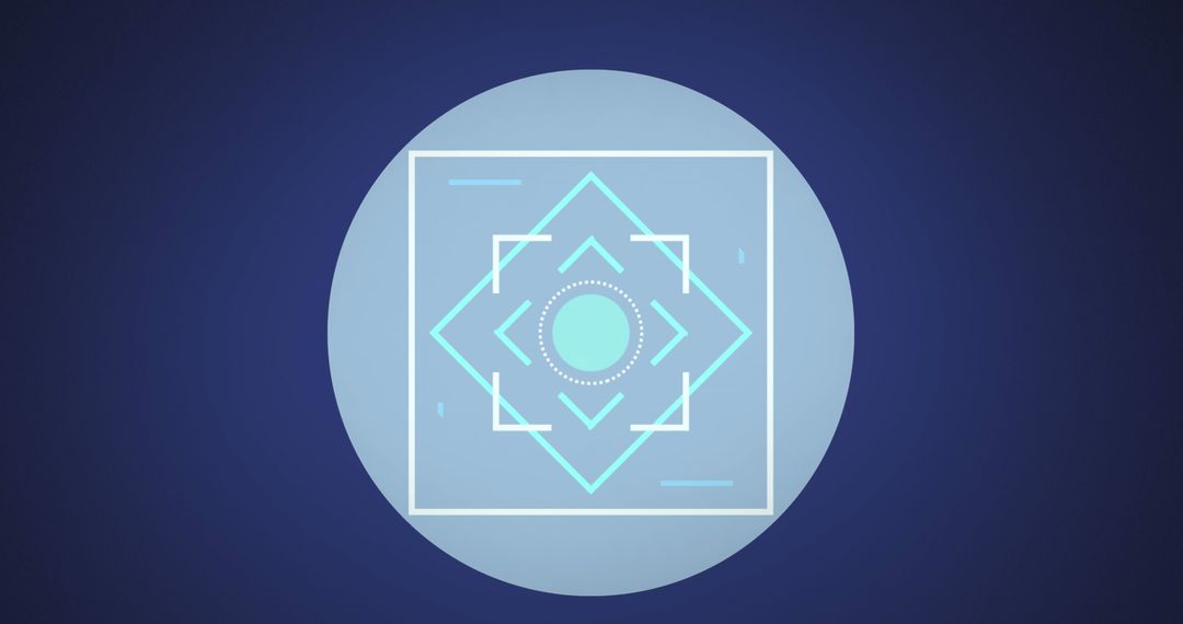 Futuristic Neon Scope Scanning on Blue Digital Interface