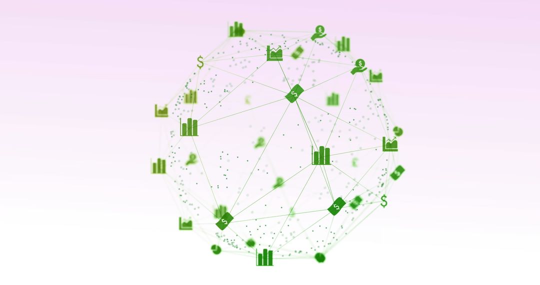 Digital Network Icons Connecting Over Spinning Globe