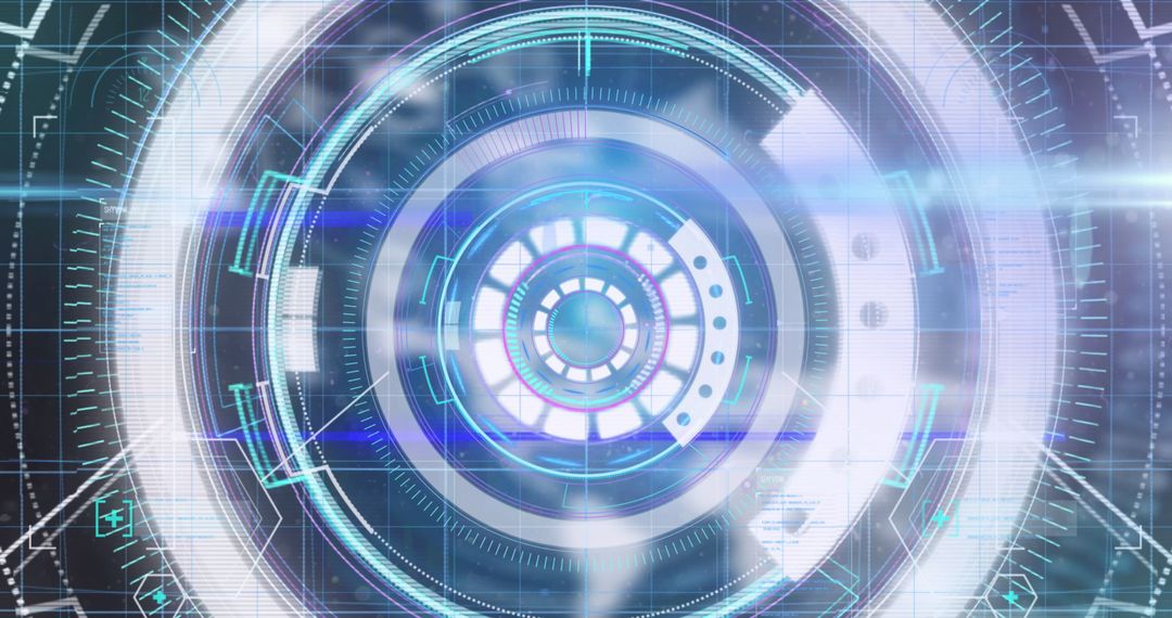 Futuristic Digital Interface Dashboard with Light Flare