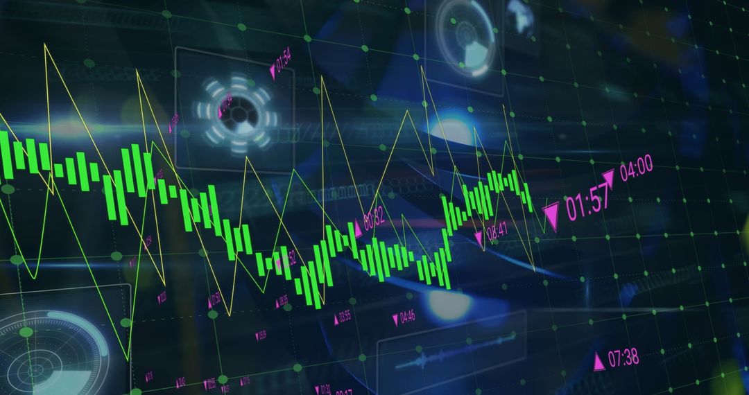Advanced data graph display with digital interface visualization