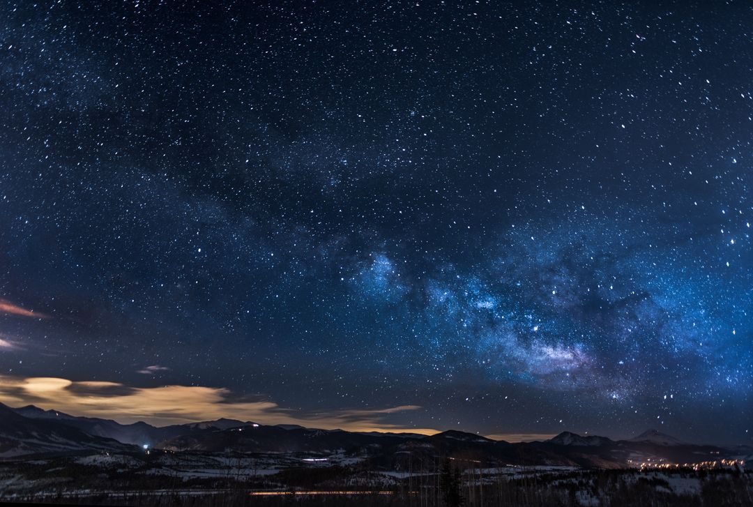 Stunning Milky Way Over Mountain Range at Night - Free Images, Stock Photos and Pictures on Pikwizard.com