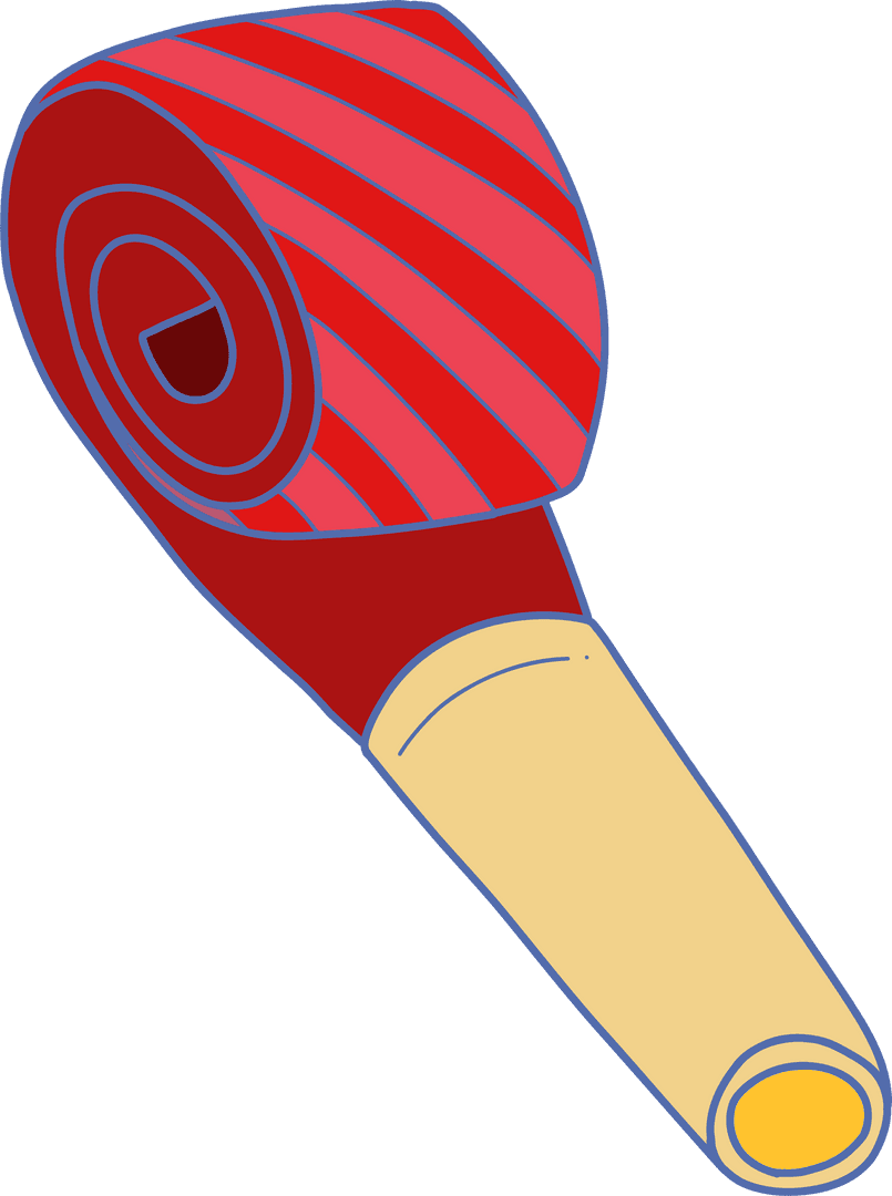 Transparent Flat-Design Party Blower with Striped Coil Decoration