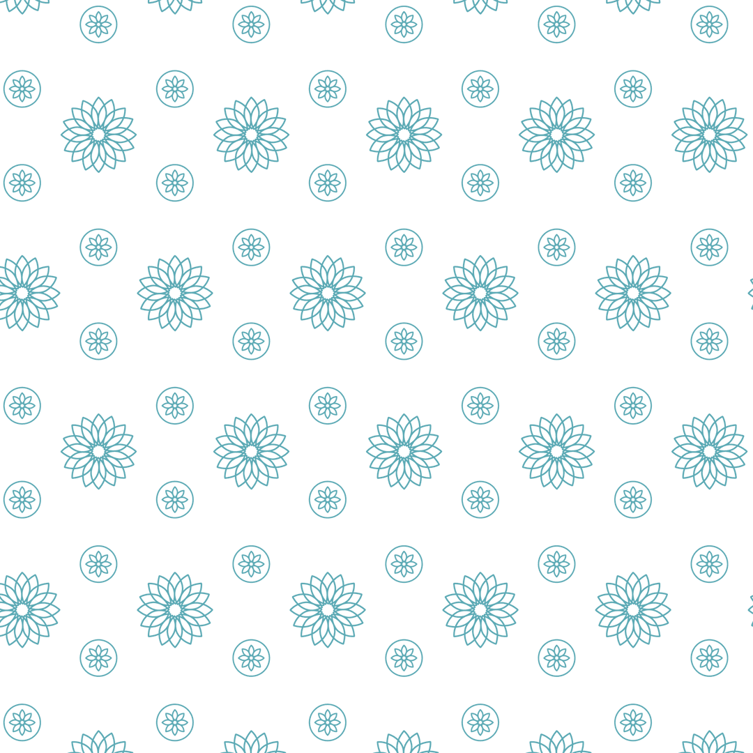 Blue Floral Pattern Design on Transparent Background