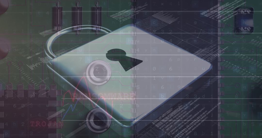 Security Padlock Overlaying Data Amid Global Communication