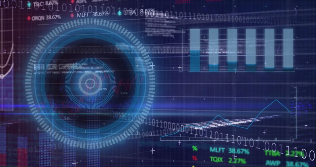 Futuristic Technology and Stock Market Analysis Background