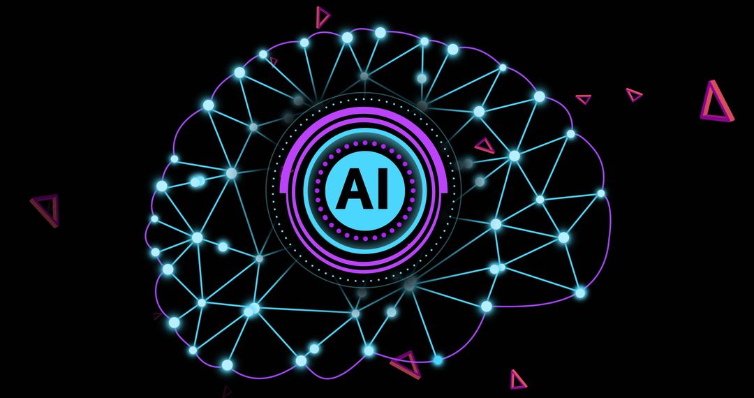 Abstract AI Neural Network Representation with Futuristic Design