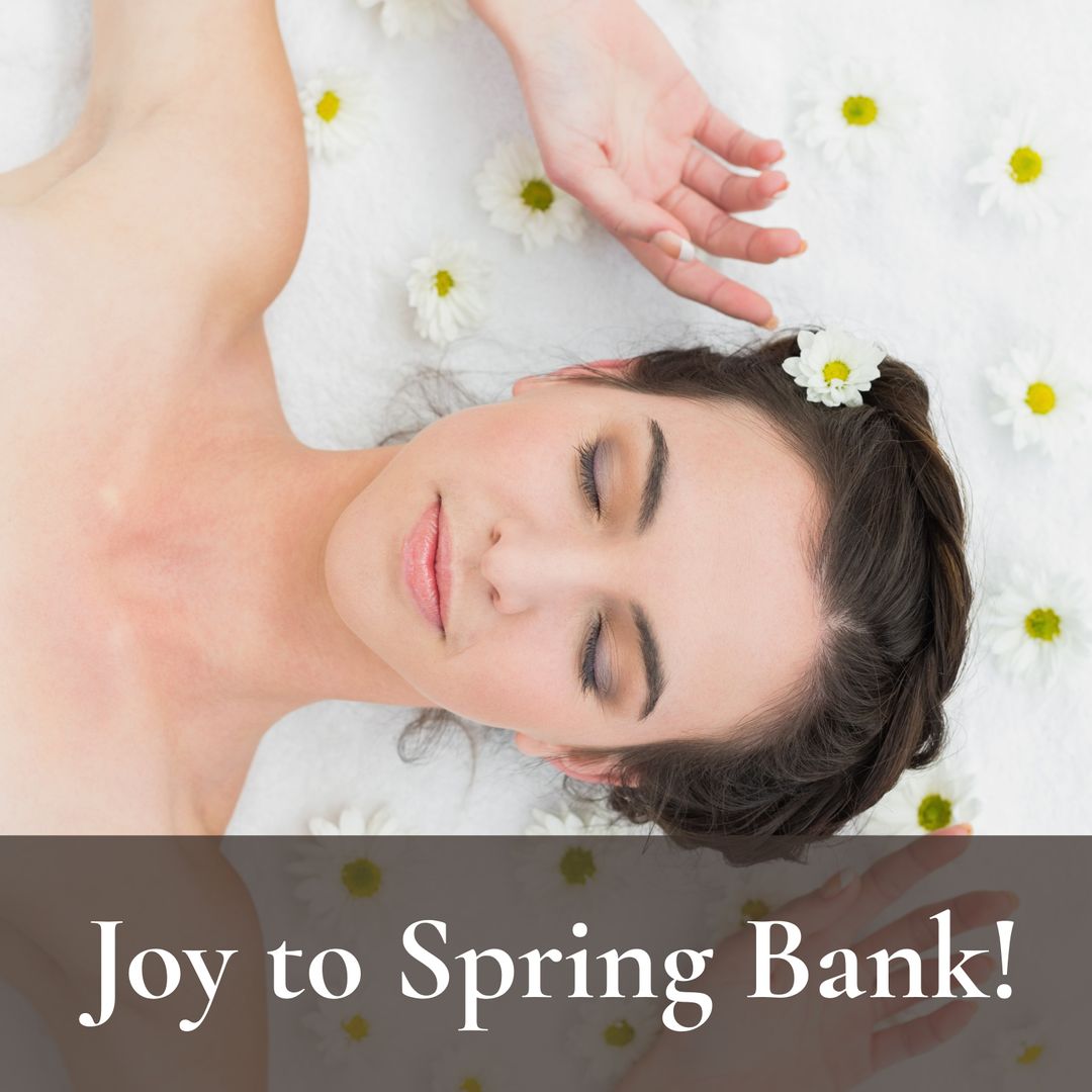 Tranquil Woman Relaxing with Spring Flowers