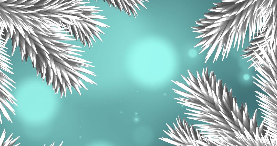 White Pine Clusters on Turquoise Background with Sparkles