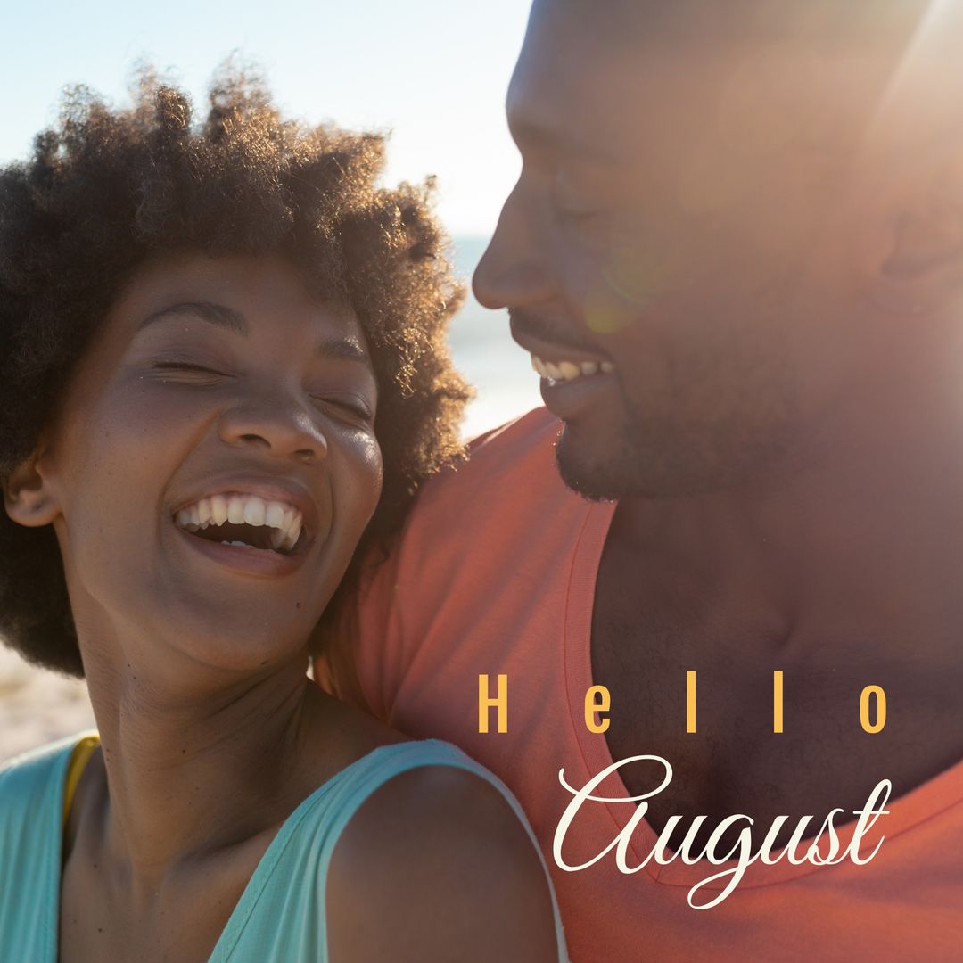 Smiling Couple Welcoming August in Bright Sunlight