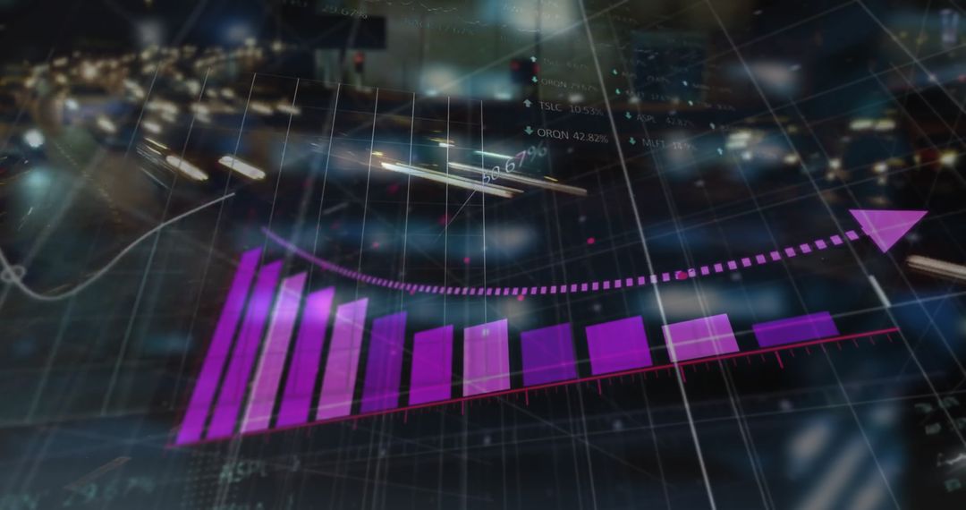 Abstract Financial Technology with Digital Growth Charts