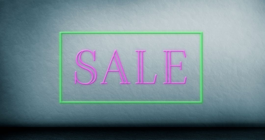 Neon Sale Sign with Blurred Background