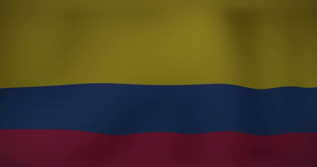 Waving Colombian Flag Textile Macro Closeup Yellow Blue Red Horizontal Stripes