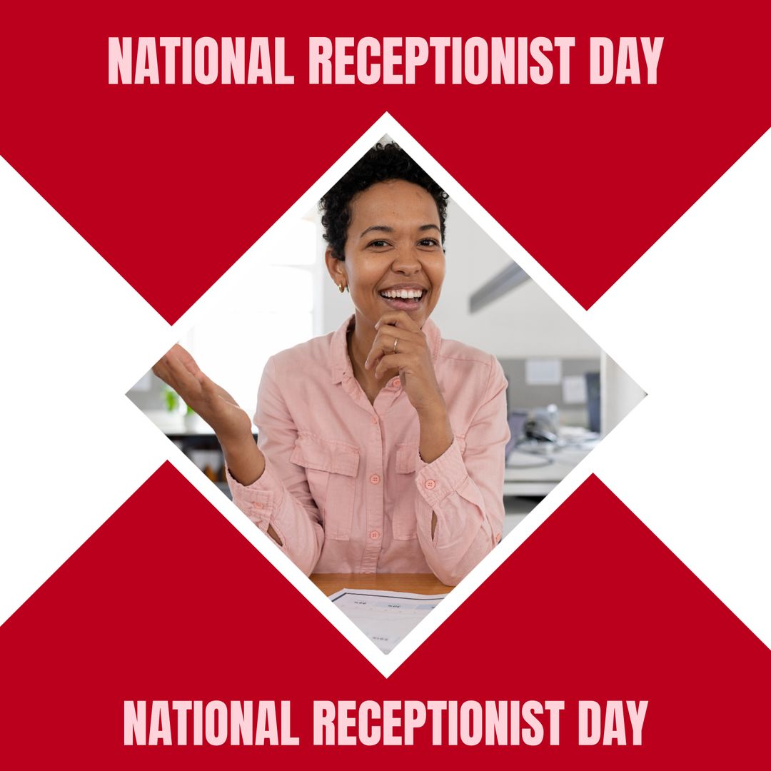 Celebrating National Receptionist Day with Smiling Businesswoman