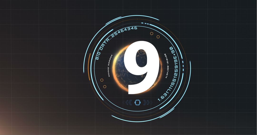 Digital Countdown in Futuristic Interface