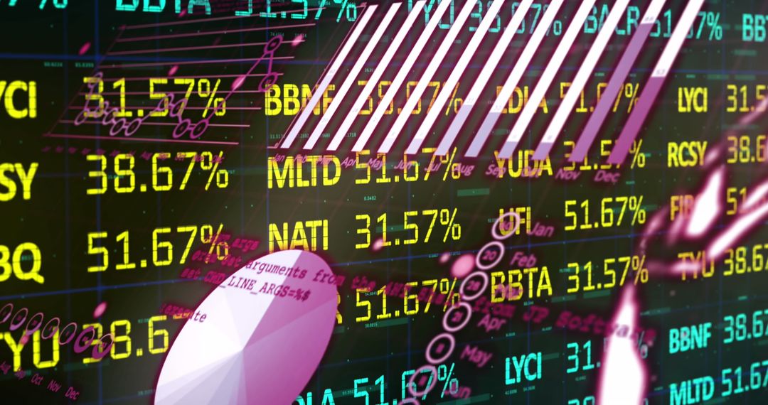 Financial Graphs Overlay on Stock Market Data Background