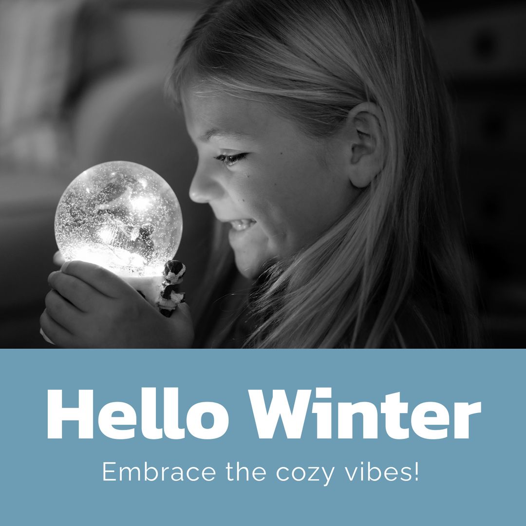 Child Embracing Winter Spirit with Snow Globe