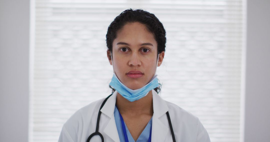 Confident Female Doctor With Stethoscope and Face Mask - Free Images, Stock Photos and Pictures on Pikwizard.com