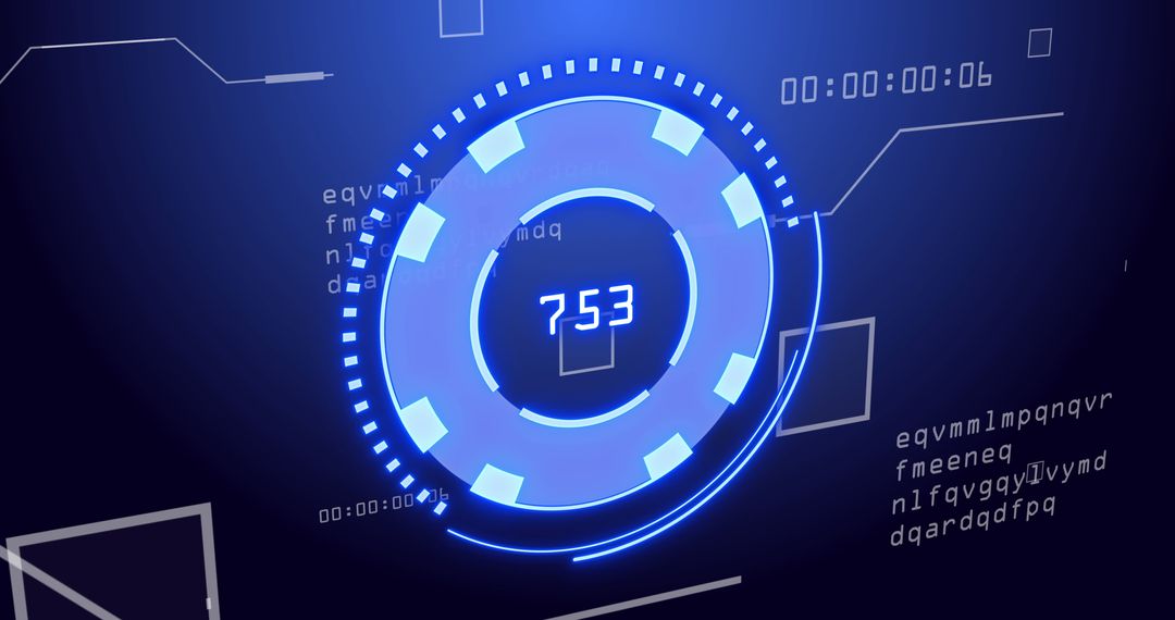 Futuristic Digital Radar with Data Processing Display