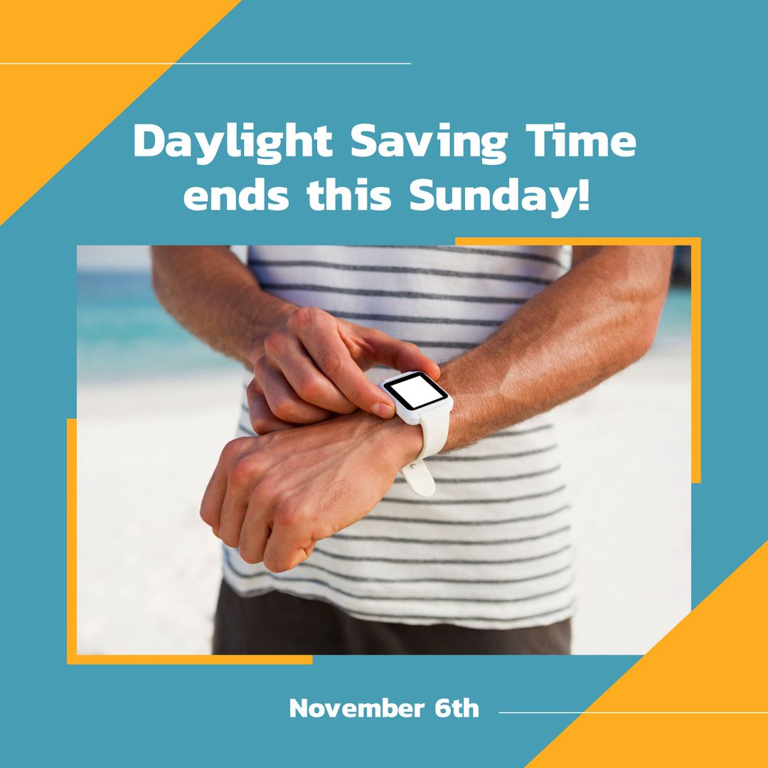 Man Using Smartwatch Reminder for Daylight Saving Time End - Download Free Stock Images Pikwizard.com