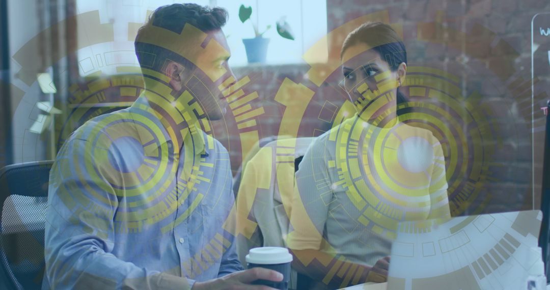 Professional Coworkers Collaborating on Innovative Project in Modern Office