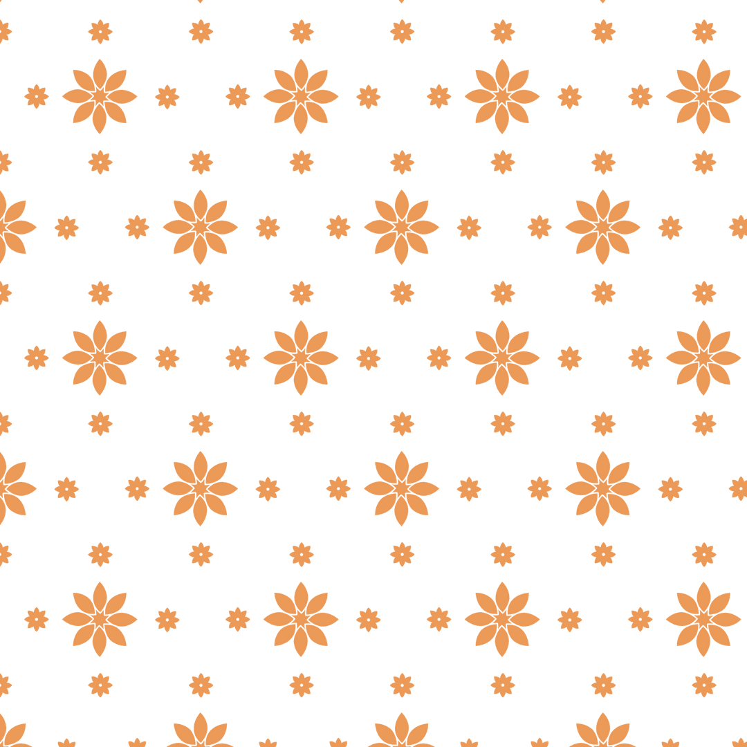Transparent Floral Pattern with Orange Flowers in Vector Style