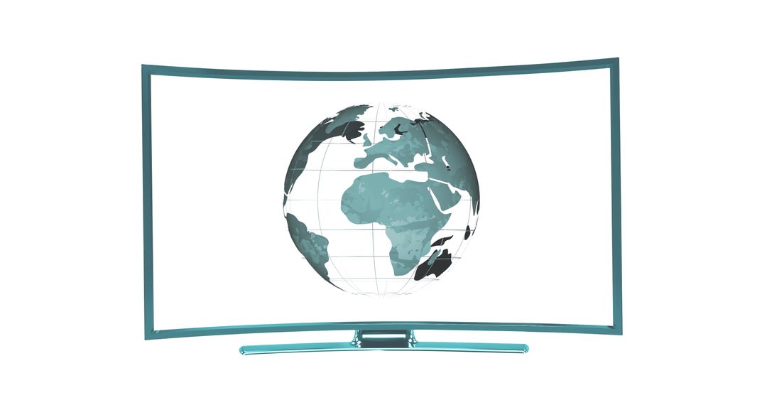 Curved TV Display Featuring Earth Globe Design