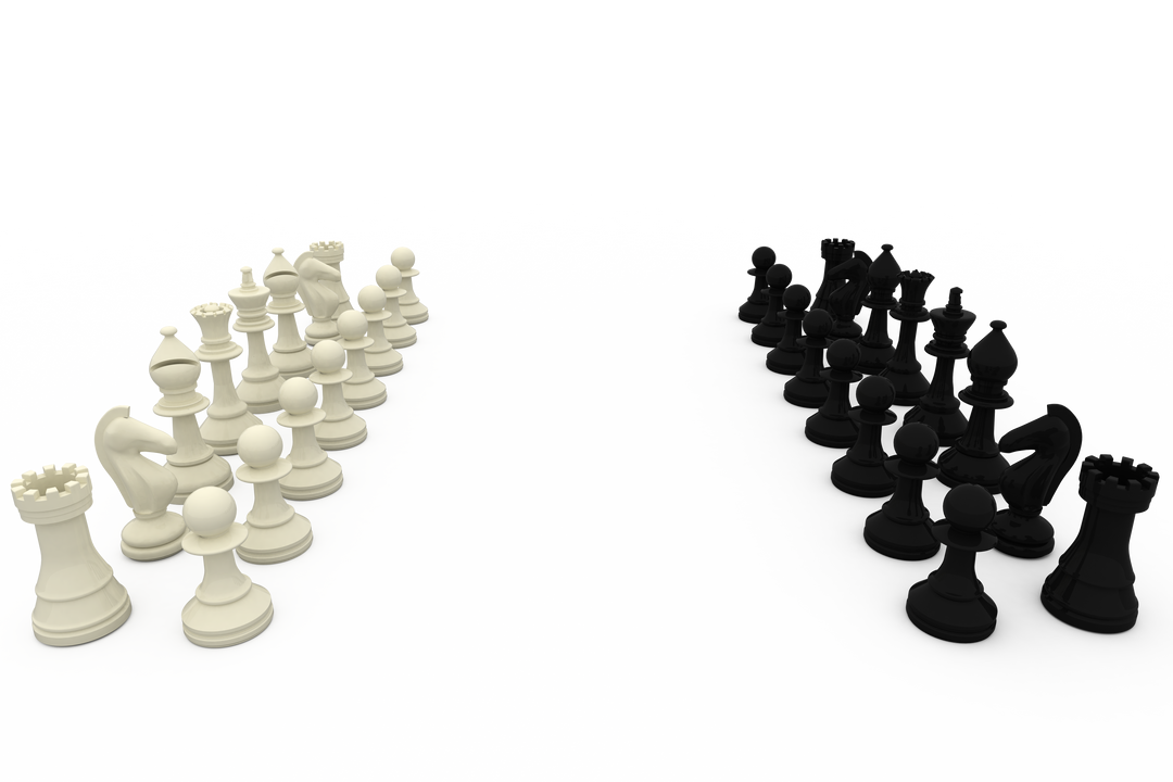 Transparent Black and White Chess Pieces Facing Off - Download Free Stock Images Pikwizard.com