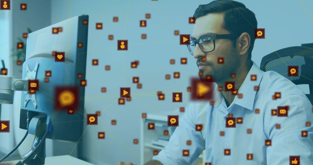 Tech Professional Managing Digital Connections and Network