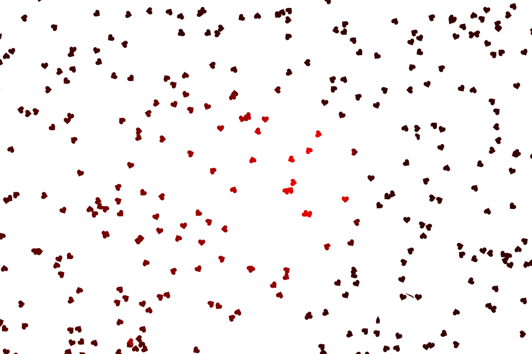 Floating Heart Symbols Pattern on Transparent Background