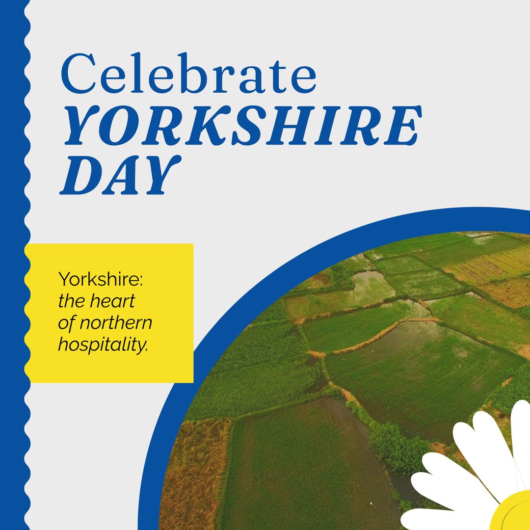 Celebrate Yorkshire Day Patchwork Landscape and Text Design