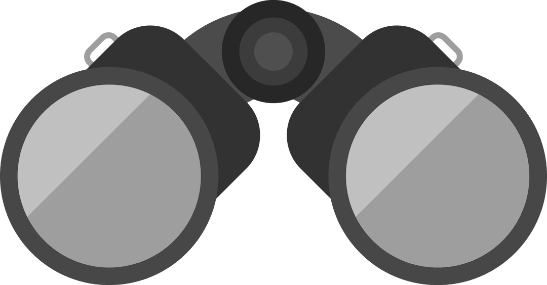 Digital Binoculars on Transparent Background for Observation Designs