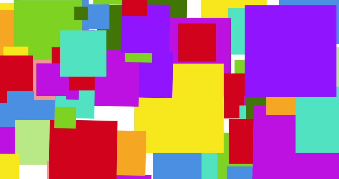 Vivid Colorful Squares on White Background