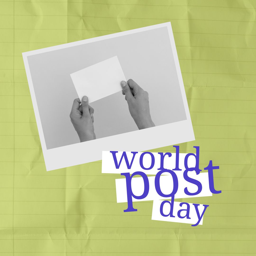 World Post Day Celebration Concept with Hands Holding Card