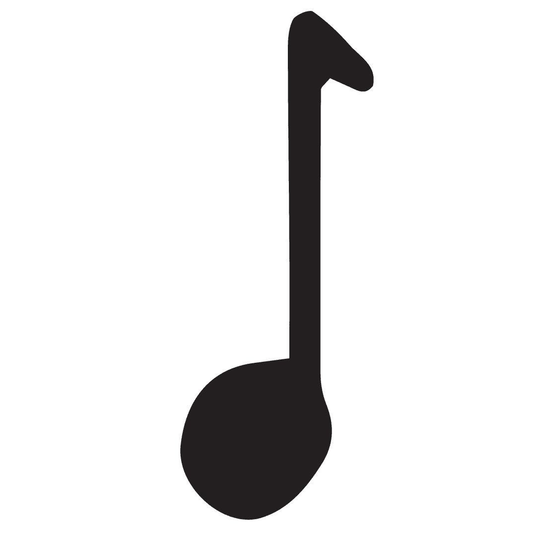 Black Transparent Music Note Icon on Transparent Background